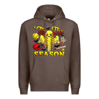 Coffee tis the season softball halloween Premium Hoodie - CowGirlArtShop