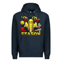 Navy tis the season softball halloween Premium Hoodie - CowGirlArtShop