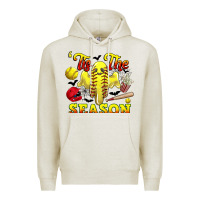 Oatmeal Heather tis the season softball halloween Premium Hoodie - CowGirlArtShop