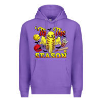 Purple tis the season softball halloween Premium Hoodie - CowGirlArtShop