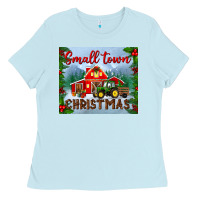 Baby Blue small town christmas mousepad Ladies Tee - BundleAndBundleShop