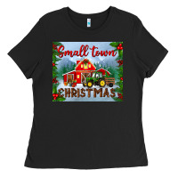 Black small town christmas mousepad Ladies Tee - BundleAndBundleShop