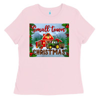 Bubblegum Pink small town christmas mousepad Ladies Tee - BundleAndBundleShop
