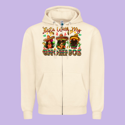 Fiesta With My Gnomigos Zipper Hoodie Designed By Texasbilliewilder