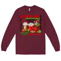 Burgundy Christmas coffee Long Sleeve Tee - MaliasSmallBusiness