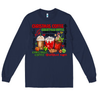 Navy Christmas coffee Long Sleeve Tee - MaliasSmallBusiness