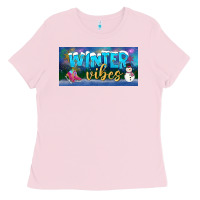 Bubblegum Pink winter vibes license plate Ladies Tee - BundleAndBundleShop