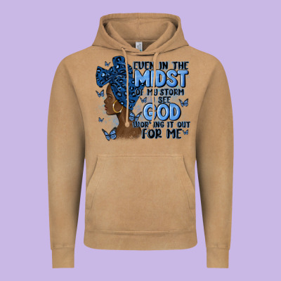 Even In The Midst Of May Storm Afro Woman Vintage Hoodie Designed By Maliassmallbusiness