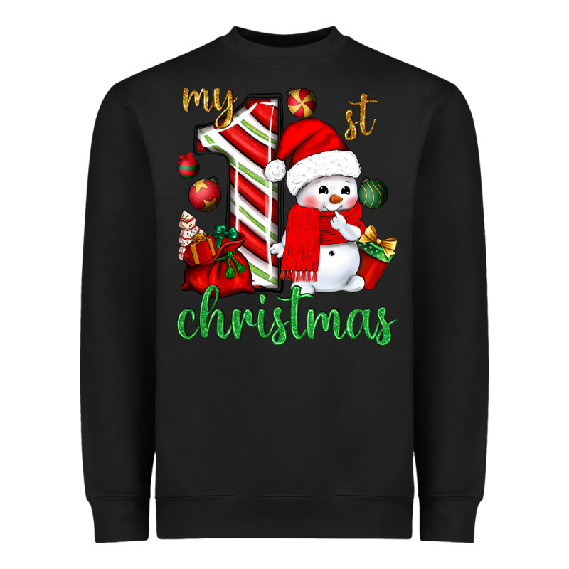 My 1st. Christmas With Cute Snowman Heavyweight Sweatshirt by NancyCooperArtShop | Teevron