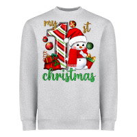 Heather Grey My 1st. Christmas with cute snowman Heavyweight Sweatshirt - NancyCooperArtShop