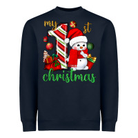 Navy My 1st. Christmas with cute snowman Heavyweight Sweatshirt - NancyCooperArtShop