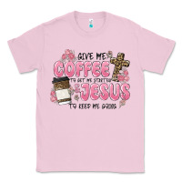 Bubblegum Pink give me coffee jesus Classic Tee - MaliasSmallBusiness