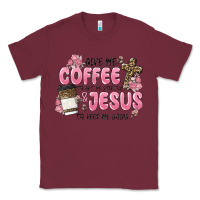 Burgundy give me coffee jesus Classic Tee - MaliasSmallBusiness