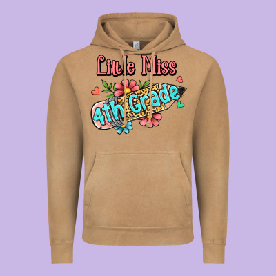 Little Miss Fourth Grade Vintage Hoodie Designed By Jasminsmagicworld