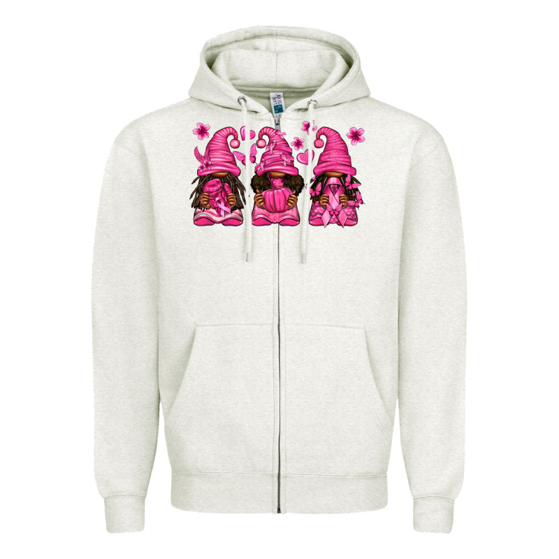 Breast Cancer Afro Gnomies Zipper Hoodie by texasbilliewilder | Teevron