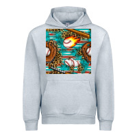 Heather Grey baseball glove and bat with serape seamless pattern Urban Hoodie - BundleAndBundleShop