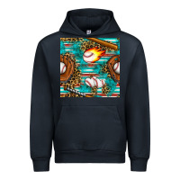 Navy baseball glove and bat with serape seamless pattern Urban Hoodie - BundleAndBundleShop