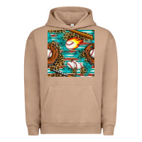 Pigment Burro baseball glove and bat with serape seamless pattern Urban Hoodie - BundleAndBundleShop