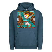 Pigment Midnight Navy baseball glove and bat with serape seamless pattern Urban Hoodie - BundleAndBundleShop