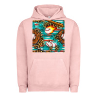 Pigment Salmon baseball glove and bat with serape seamless pattern Urban Hoodie - BundleAndBundleShop
