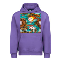 Tulip baseball glove and bat with serape seamless pattern Urban Hoodie - BundleAndBundleShop