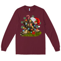 Burgundy Christmas soldier veteran boots Long Sleeve Tee - MaliasSmallBusiness