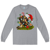 Heather Grey Christmas soldier veteran boots Long Sleeve Tee - MaliasSmallBusiness