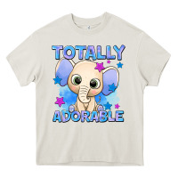 Cream totally adorable elephant boy Heavy Core Tee - AdoDesignShop