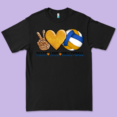 Peace Love Volleyball Premium Tee Designed By Adodesignshop