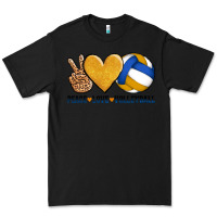 Black peace love volleyball Premium Tee - AdoDesignShop
