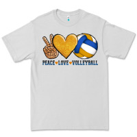 Dove Grey peace love volleyball Premium Tee - AdoDesignShop