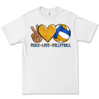White peace love volleyball Premium Tee - AdoDesignShop