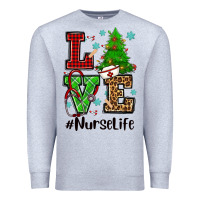 Heather Grey love nurse life christmas Premium Sweatshirt - CowGirlArtShop