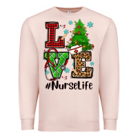 Pale Pink love nurse life christmas Premium Sweatshirt - CowGirlArtShop