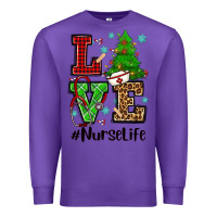 Purple love nurse life christmas Premium Sweatshirt - CowGirlArtShop