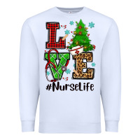 White love nurse life christmas Premium Sweatshirt - CowGirlArtShop