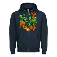 Navy st.patricks good luck Zipper Hoodie - NancyCooperArtShop