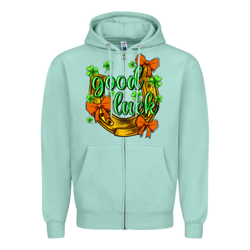 St.patricks Good Luck Zipper Hoodie by NancyCooperArtShop | Teevron