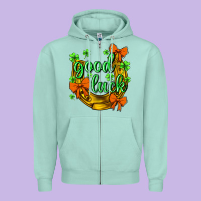 St.patricks Good Luck Zipper Hoodie Designed By Nancycooperartshop