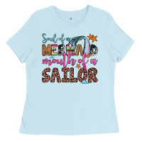Baby Blue soul of a mermaid mouth of a sailor Ladies Tee - JahusDesignShop