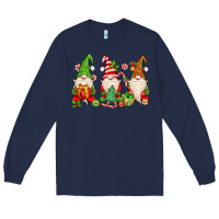 Navy christmas gnomes Long Sleeve Tee - MaliasSmallBusiness