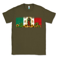 Army Green lady of guadalupe mexican flag Classic Tee - JahusDesignShop