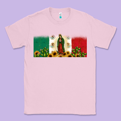 Lady Of Guadalupe Mexican Flag Classic Tee Designed By Jahusdesignshop