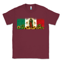Burgundy lady of guadalupe mexican flag Classic Tee - JahusDesignShop