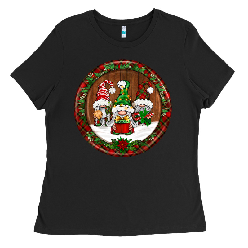 Christmas Gnomies Christmas Ornament Ladies Tee by BundleAndBundleShop | Teevron