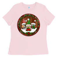 Bubblegum Pink christmas gnomies christmas ornament Ladies Tee - BundleAndBundleShop
