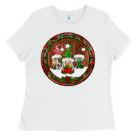 White christmas gnomies christmas ornament Ladies Tee - BundleAndBundleShop