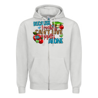 Dove Grey because teachers cant live on apples alone Zipper Hoodie - NancyCooperArtShop