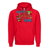 Red because teachers cant live on apples alone Zipper Hoodie - NancyCooperArtShop