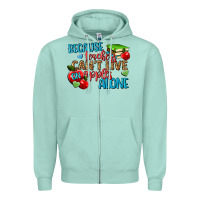 Seafoam because teachers cant live on apples alone Zipper Hoodie - NancyCooperArtShop